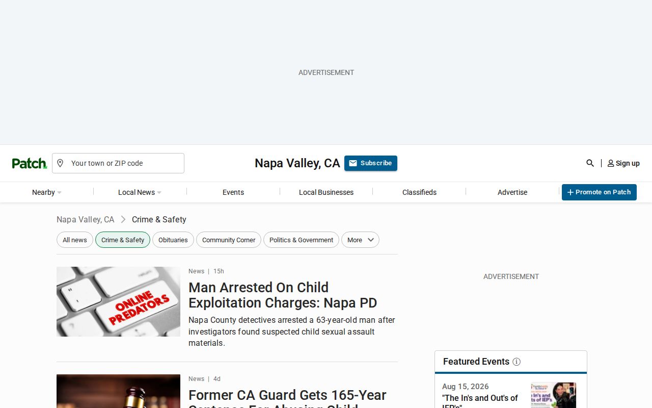 Napa County crime news and arrest coverage at Napa Valley Patch